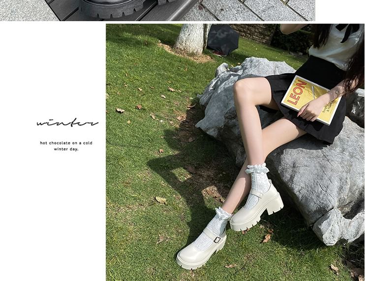 Silverslyre - Mary Jane pumps met blokhak en plateauzool