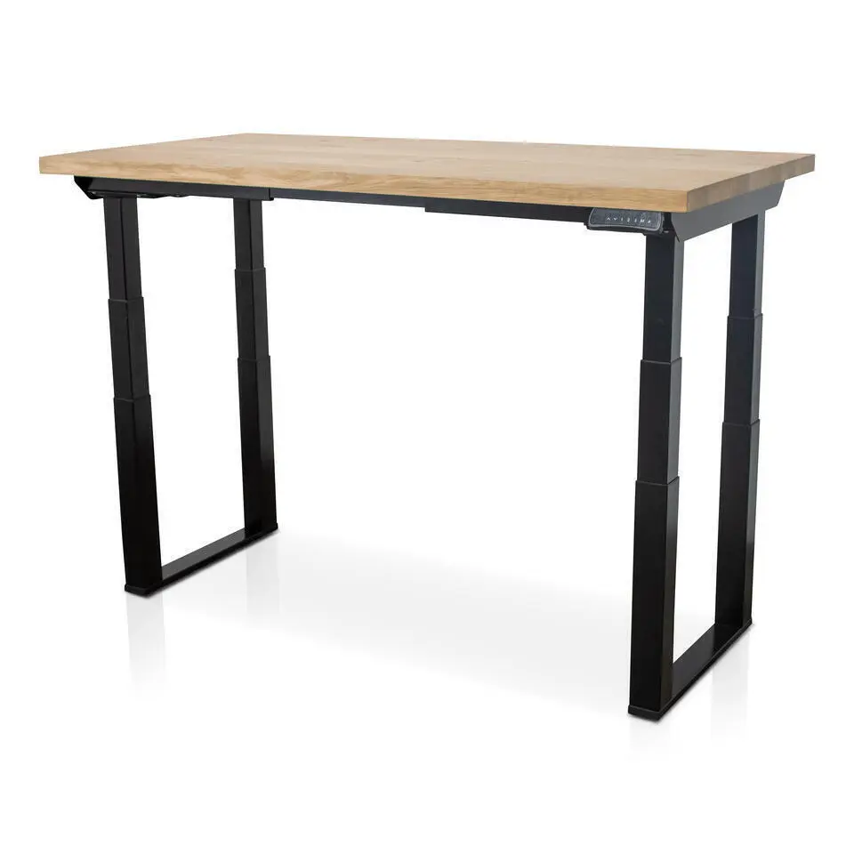 MRC PRO Solid zit-sta bureau massief eiken blad 180x90 zwart NEN-EN527