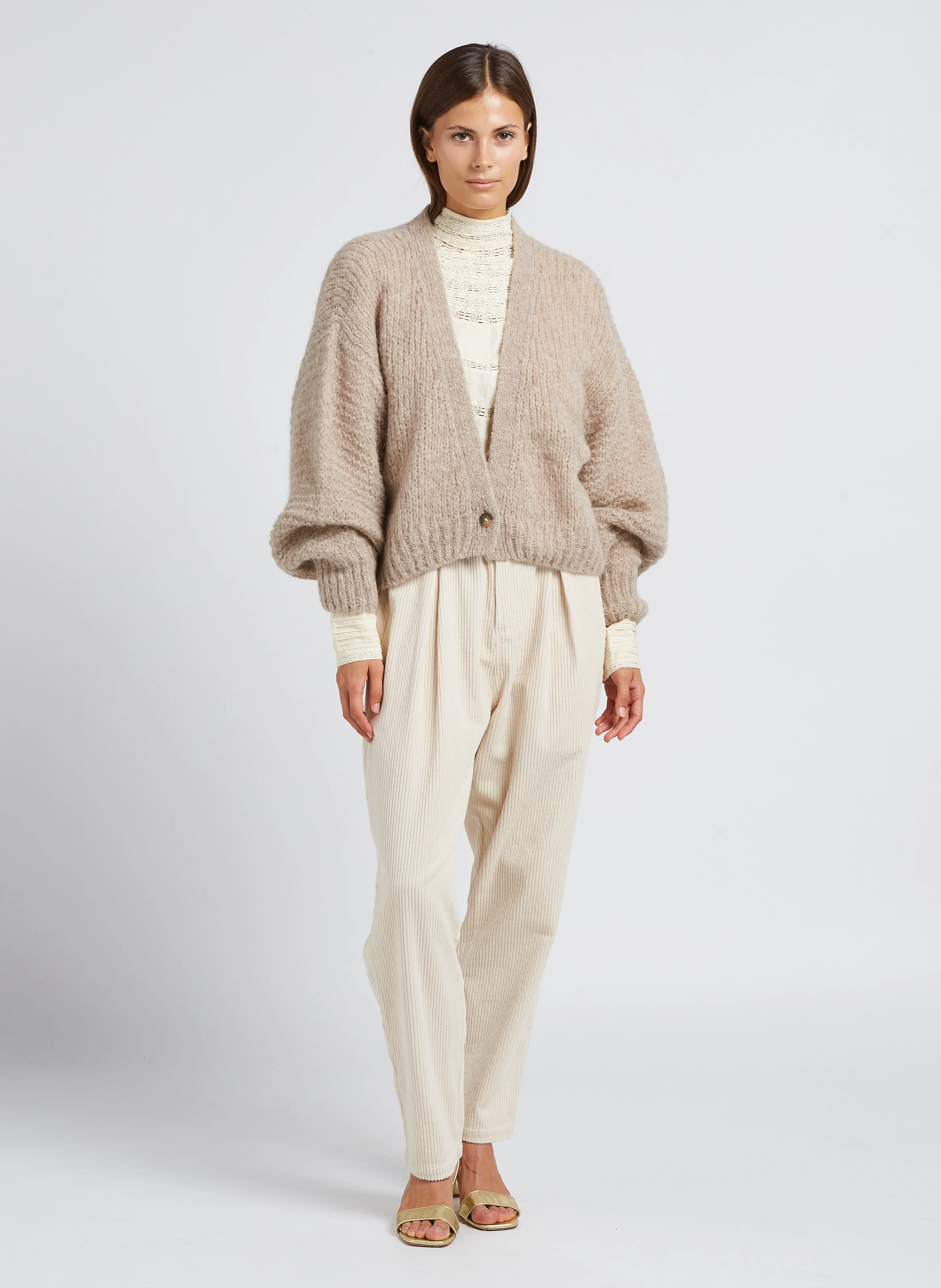 CLAYDE - Pantalon carotte en coton | Beige