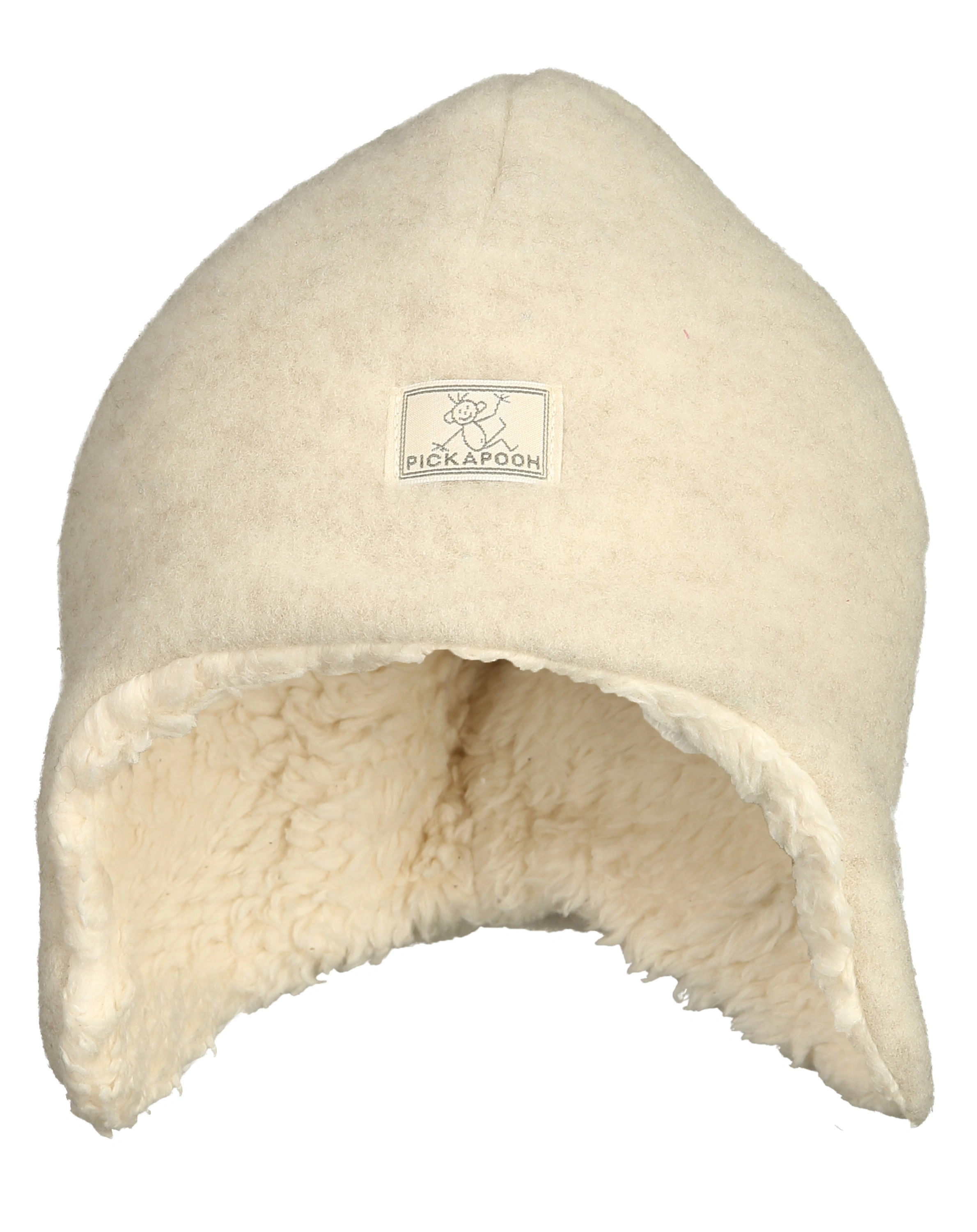 Woll-Mütze JONAS FLEECE mit Plüschfutter in natur melange