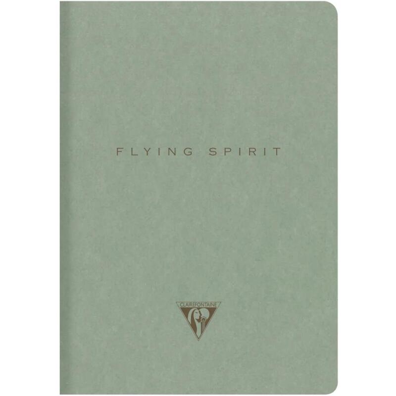 Flying Spirit piqûre textile A5 96 pages ligné motifs assortis papier ivoire 90g - Vert de gris