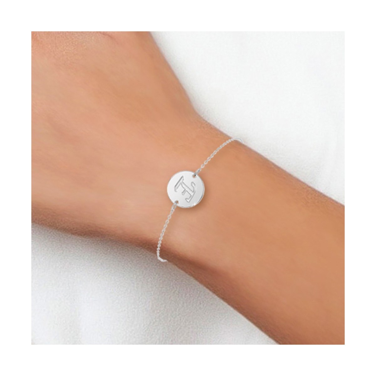 Bracelet lettre E en acier inoxydable SC Crystal