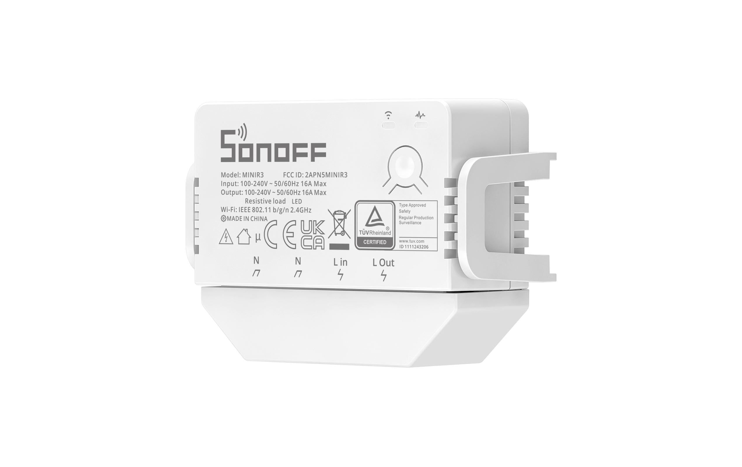 WLAN-Schaltaktor MINIR3, 1-fach, 230 V 16 A WeissEWeLink-Remote Gateway