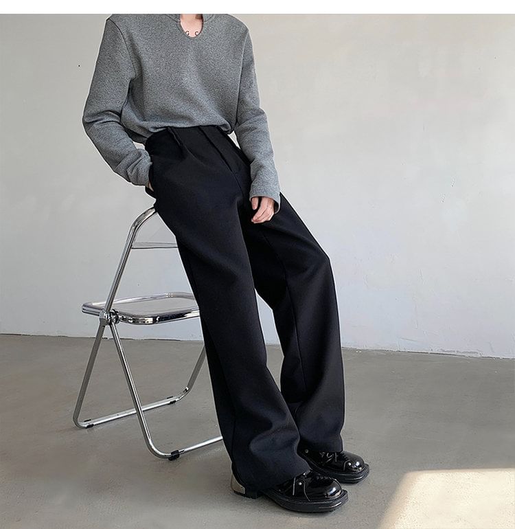 VEAZ - Hoge taille effen wijde broek