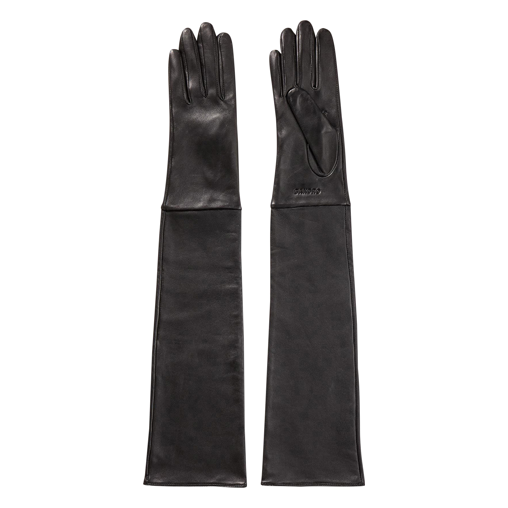 Gants longs en cuir | Noir