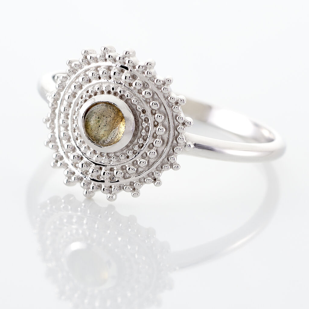 Bague Nyoko Argent Blanc Labradorite