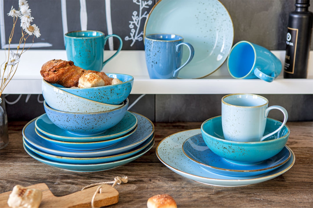 CreaTable Kombiservice NATURE COLLECTION AQUA 16-teilig blau