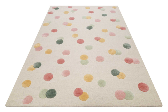 SMART KIDS Kinderteppich »Dana« rechteckig 1,2 mm Höhe modern und natürlich, bunte Polkadots, mit Struktur, Kinderzimmer