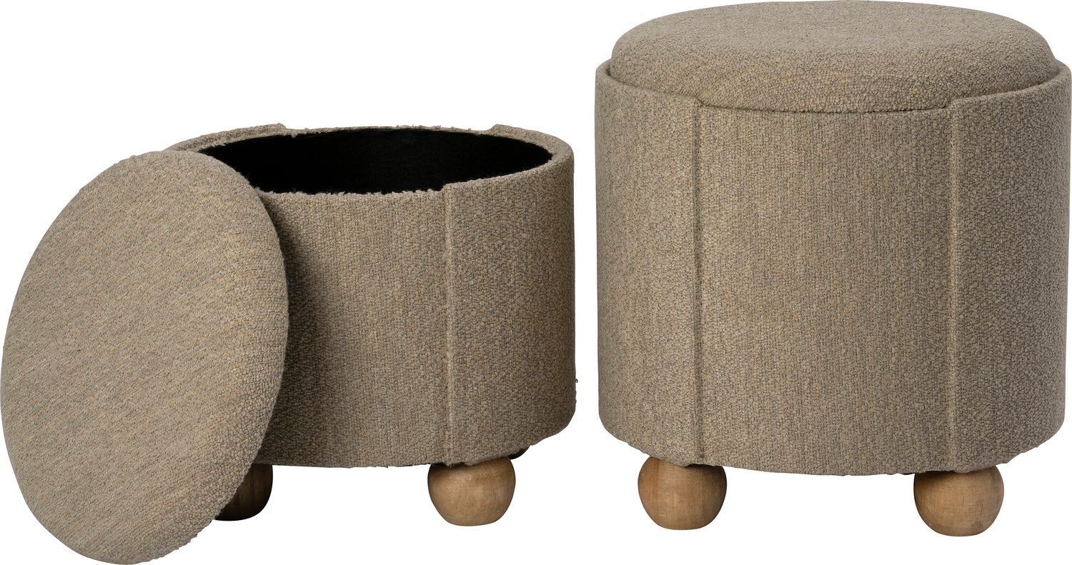Intratuin poef met opbergruimte Camile crème D 40 H 40 cm