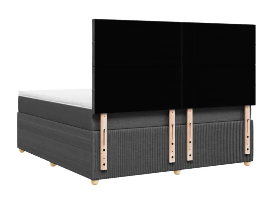 Sommier à lattes de lit avec matelas Gris foncé 180x200cm Tissu
