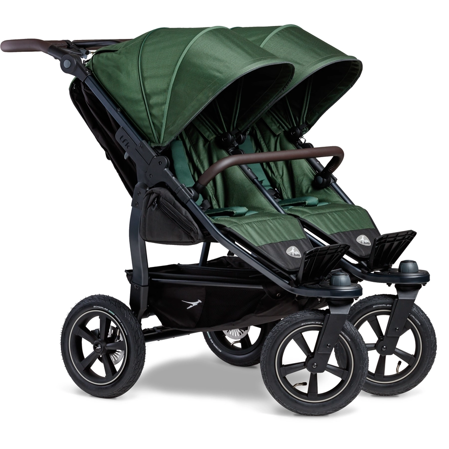 tfk Zwillingskinderwagen Duo 2 mit Luftrad-Set Olive