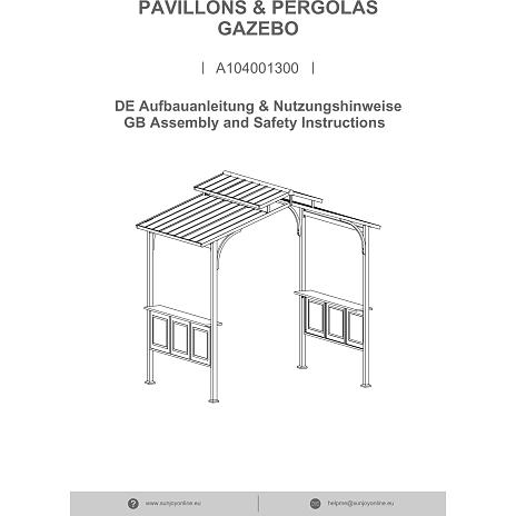 Aspe grillpavillon 244 x 153 cm - brun stålstel