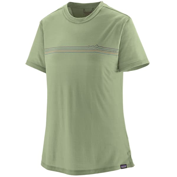 T-shirt randonnée PATAGONIA W'S CAP COOL MERINO GRAPHIC SHIRT FITZ ROY FADER: SALVIA GREEN