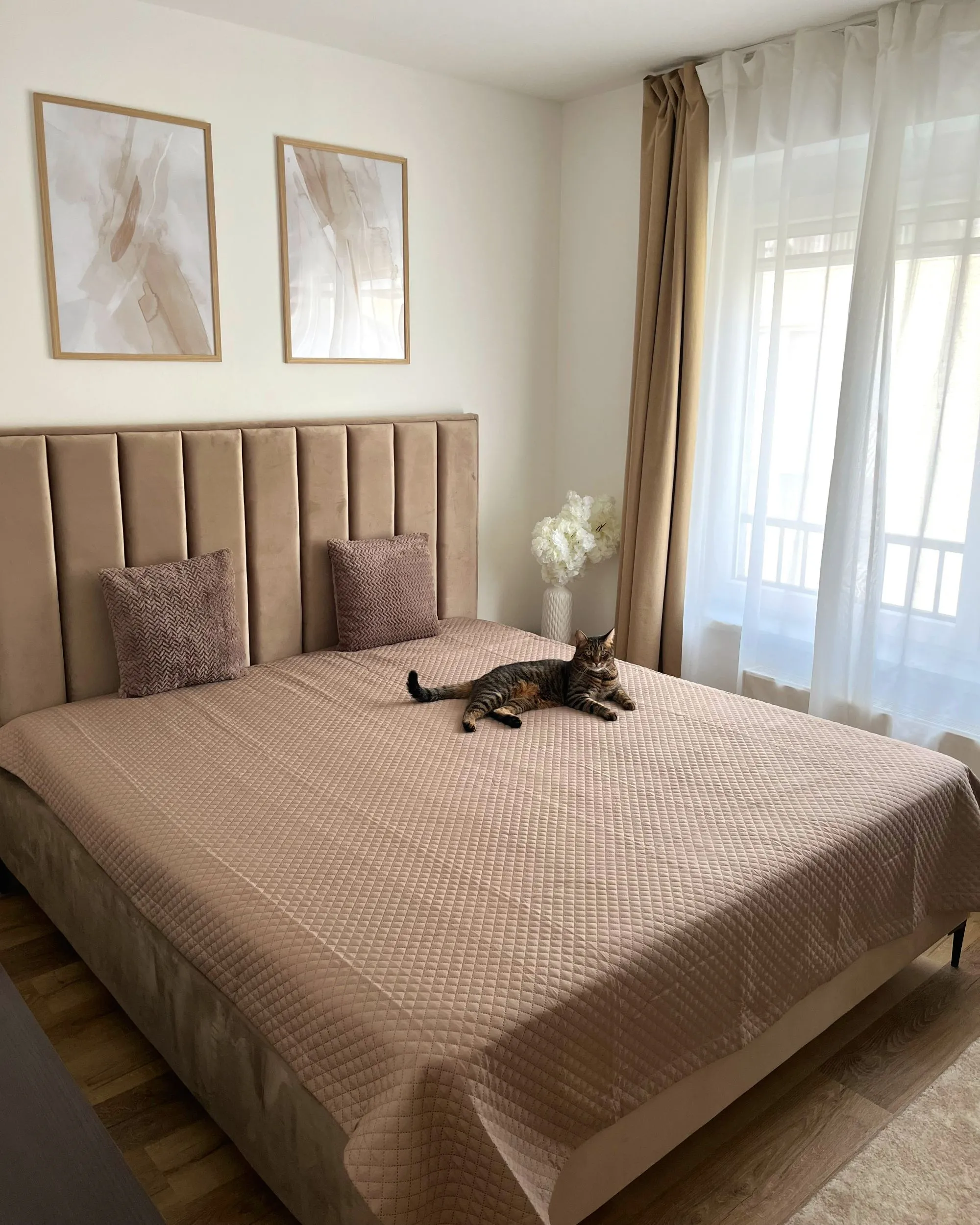 Bed met opbergruimte Fluweel SEZANNE 180 x 200 cm Taupe