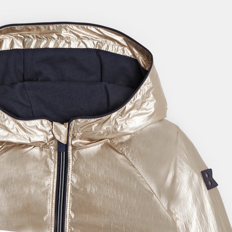 Blouson à effet métallisé jaune fille