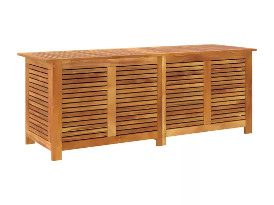 Boîte de rangement de jardin persiennes 150x50x56cm bois acacia