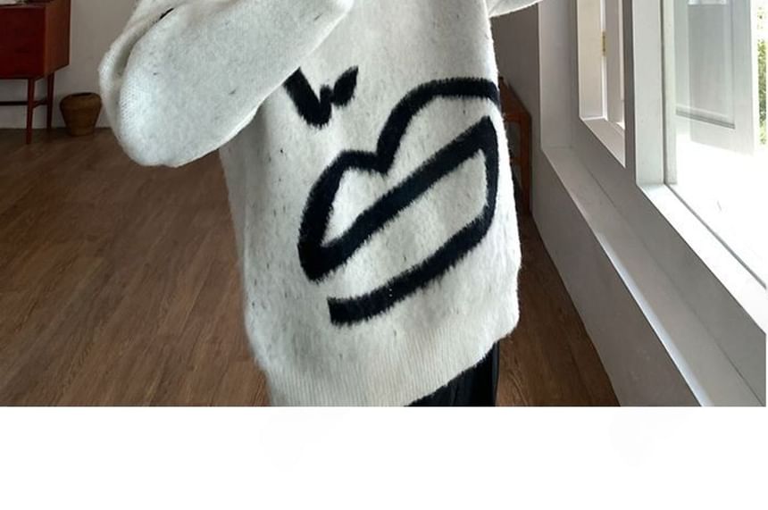SeoulPop - Unisex Cartoon Print Loose-Fit Trui