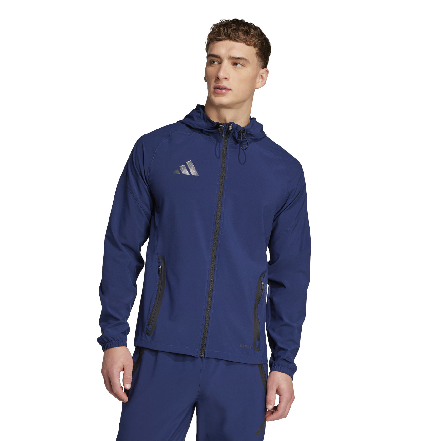 adidas Tiro 25 Vis Tech Competition Hooded Trainingspak Full-Zip Donkerblauw Zwart