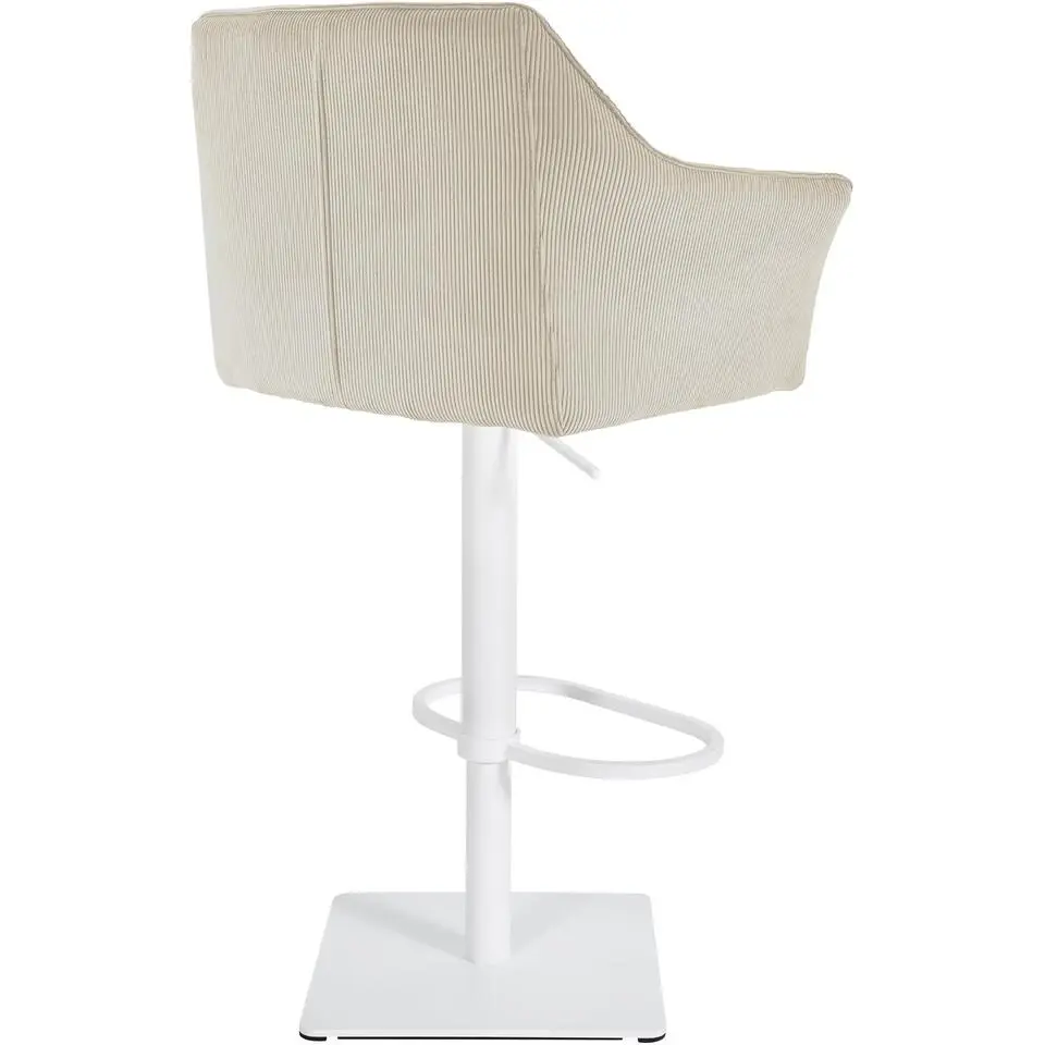 CLP Barkruk Damaso wit Frame - Ribstof - creme