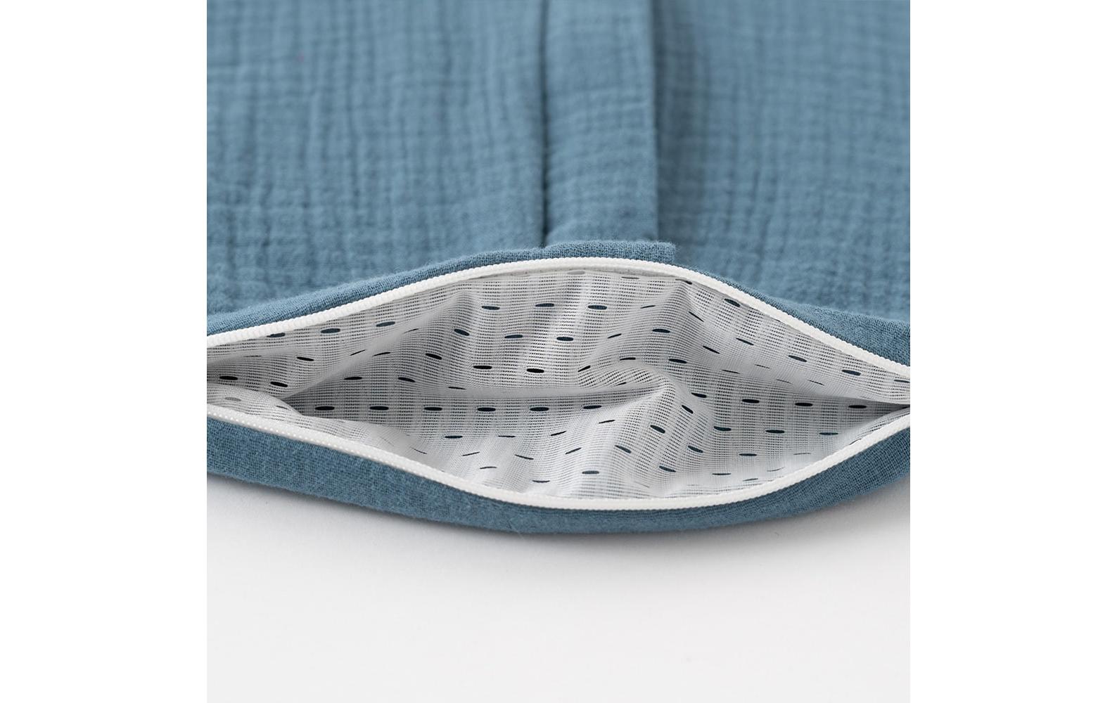 Baby-Sommerschlafsack jeansblauLeichter Sommerschlafsack aus Baumwollmusselin perfekt für warme Sommernächte