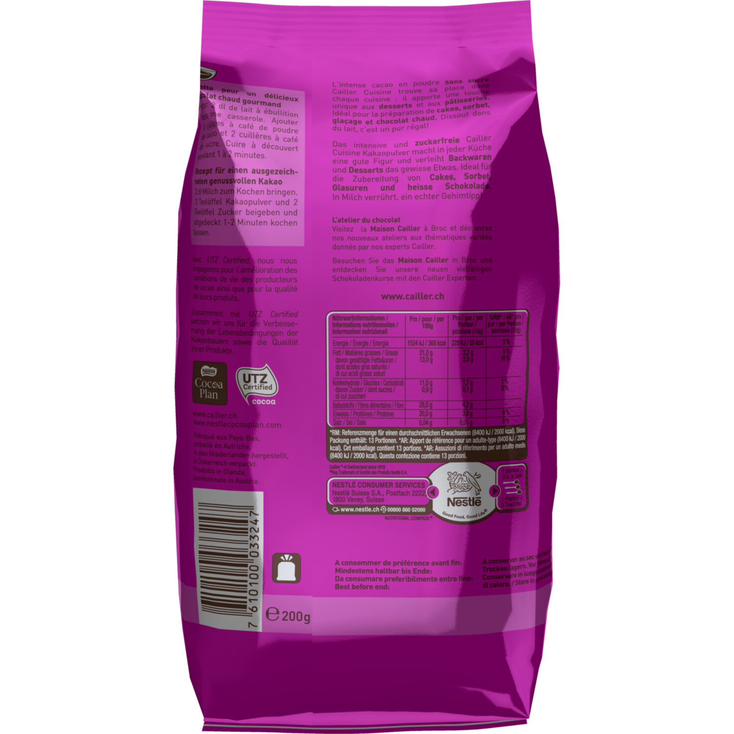 Cailler Cuisine Kakaopulver