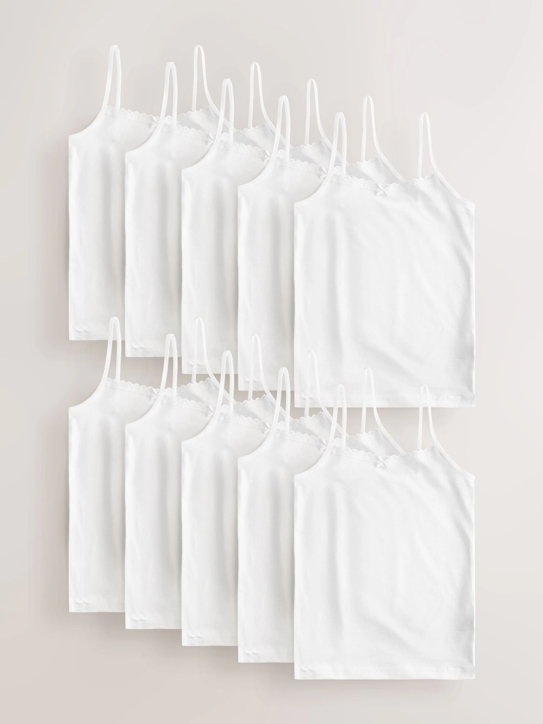 Wit - Elastische cami-hemdjes met bandjes (1,5-16jr)