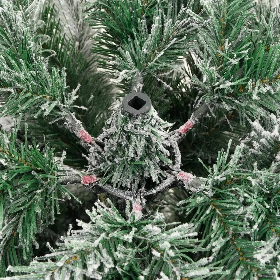 vidaXL - Gescharnierde Kunstkerstboom - Wit - 210 cm