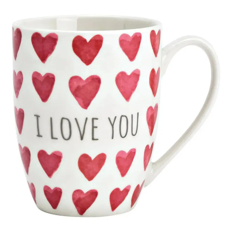 Koffiemok MR Lover Lover - 1x - Keramiek - wit/rood