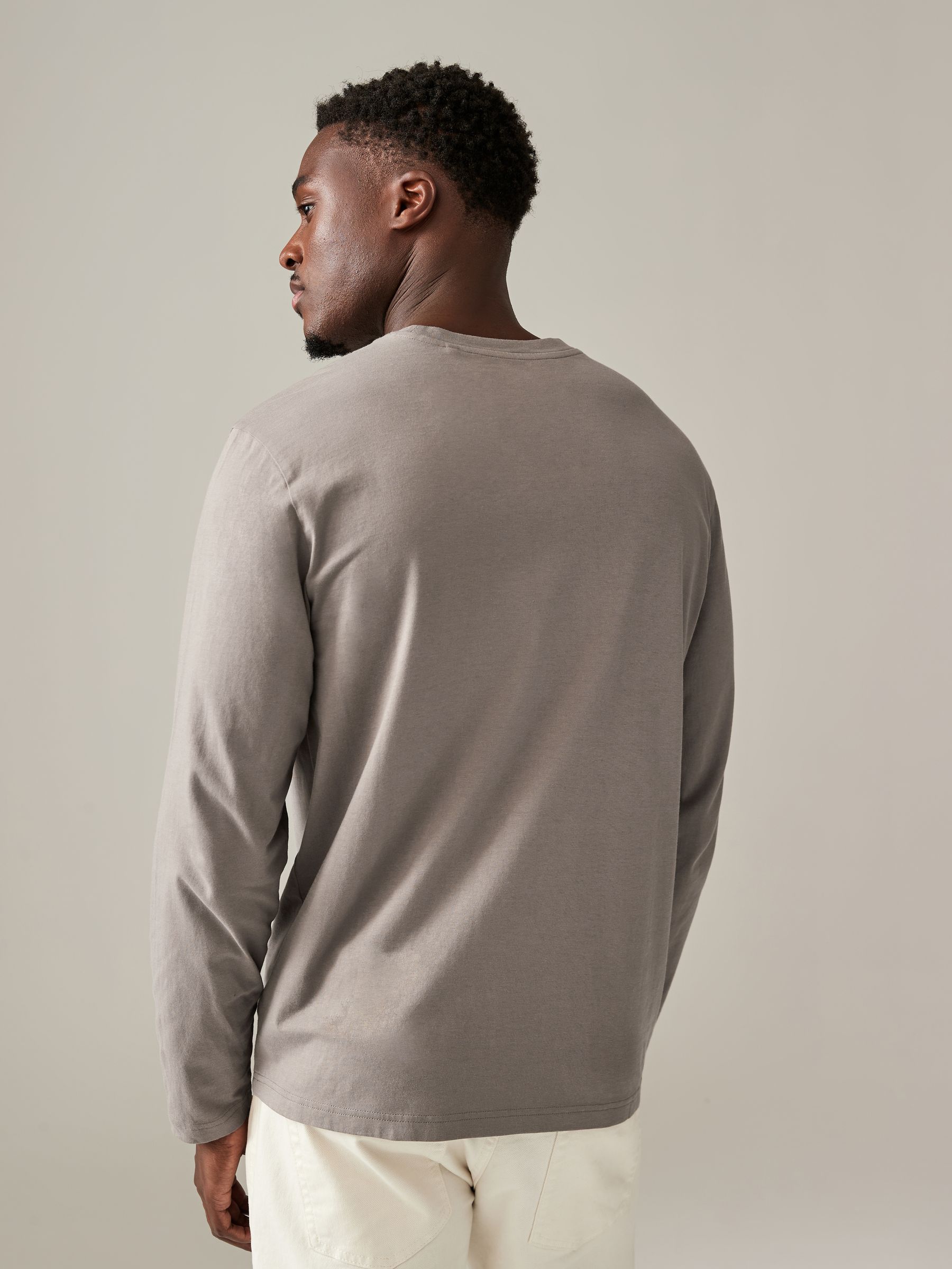 Blauw/grijs/neutraal - Normale Pasvorm - verpakking van 5 regular-fit T-shirts met lange mouwen van 100% katoen