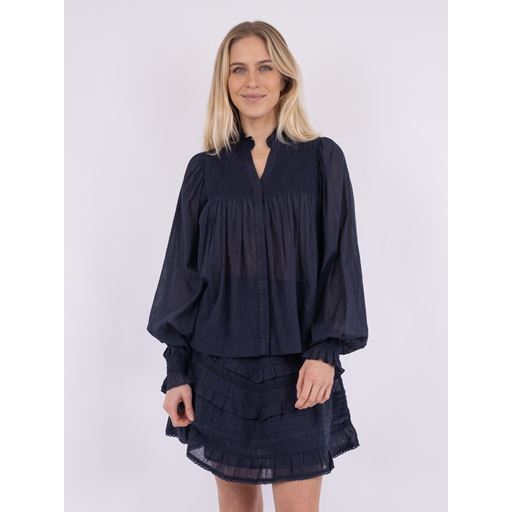 Neo Noir Jill S Voile Bluse, Navy, 36
