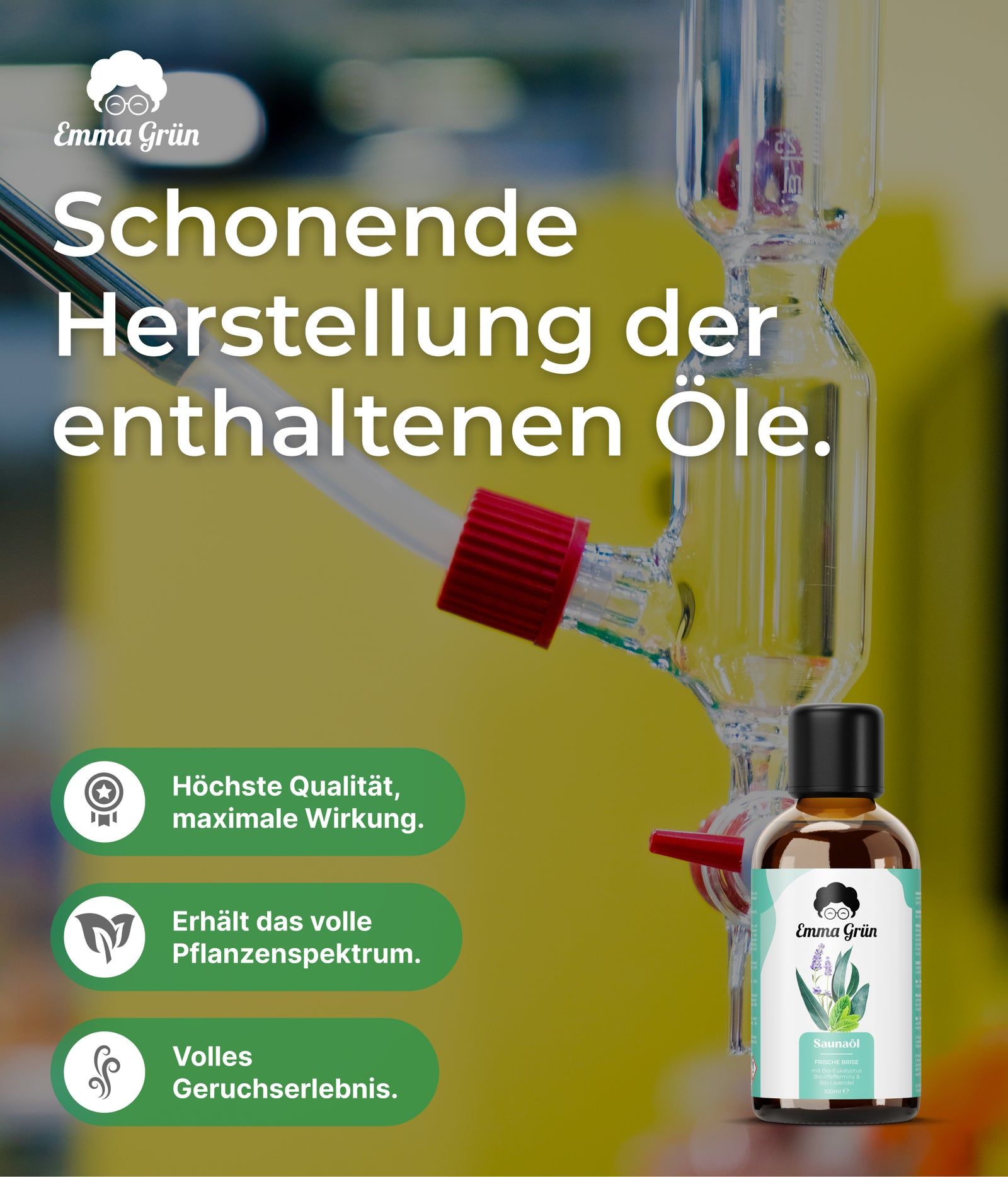 Emma Grün® Bio Saunaöl Frische Brise mit Eukalyptus, Pfefferminz & Lavendel