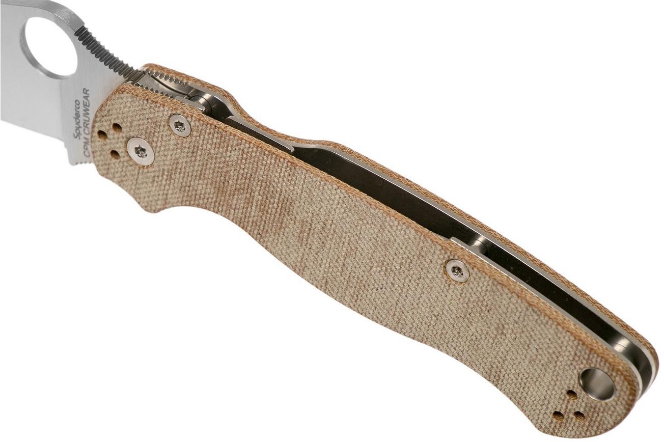Spyderco C81MPCW2 Paramilitary 2 Brown Canvas Micarta CruWear zakmes