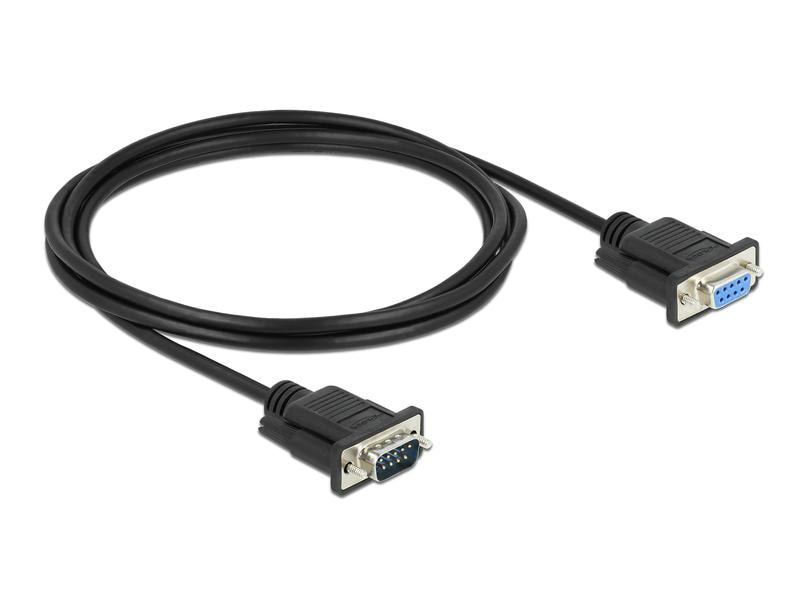 Delock Verlängerungskabel RS-232 DB9, Stecker zu Buchse 2 m Delock Seriell Kabel RS-232 D-Sub9 Stecker zu Buchse mit schmalem Steckergehäuse 2 m