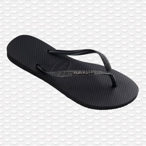 Tongs Femme Glitter Noir