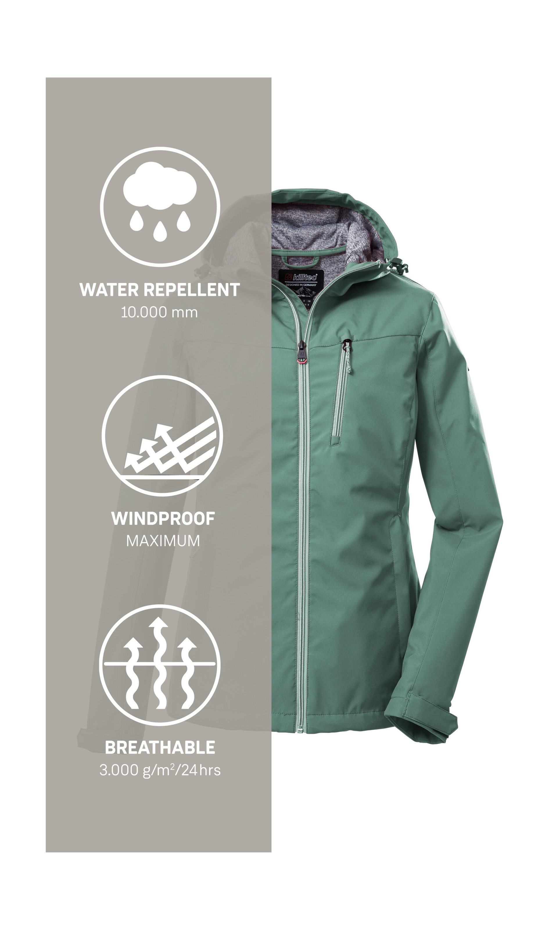 Killtec Softshelljacke »KOS 89 WMN SFTSHLL JCKT« Damen Softshelljacke: Wind-und wasserdicht, atmungsaktiv, PFAS-frei