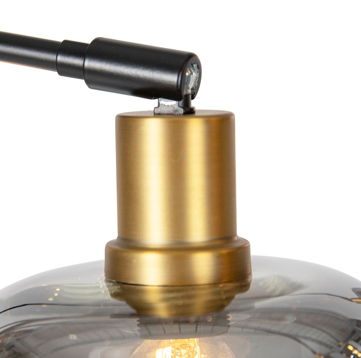 Vloerlamp zwart met goud met smoke glas 5-lichts - Zuzanna