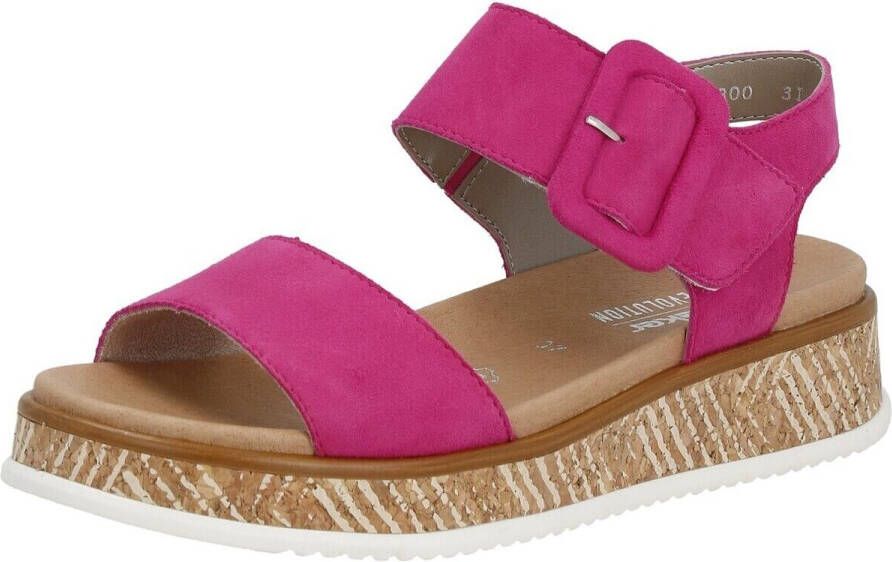Rieker Revolution suède sandalen fuchsia