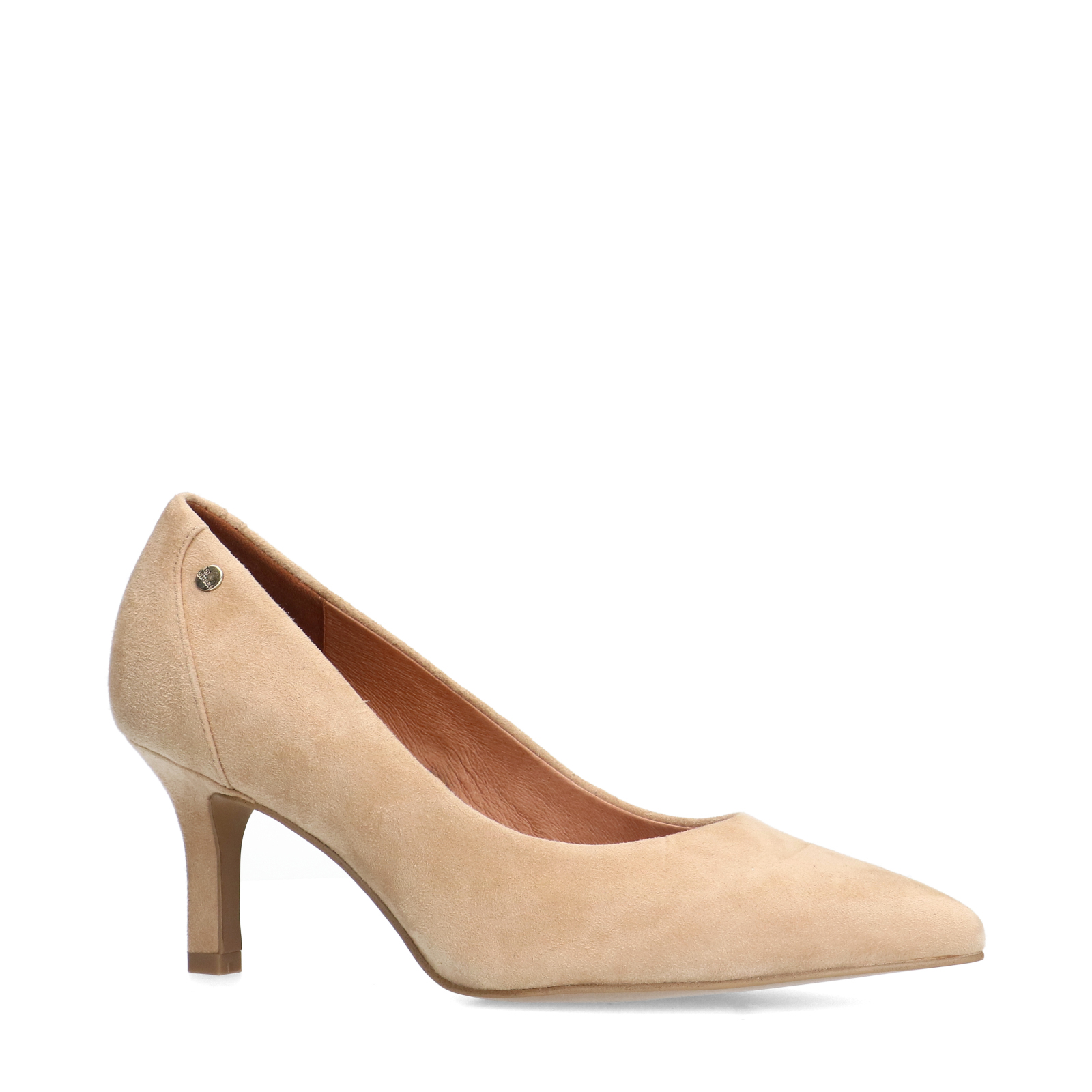 Beige suède pumps