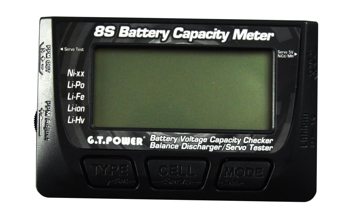 Akkutester 8S Battery Capacity Meter mit ServotesterLiPo Tester für bis zu 8 Zellen