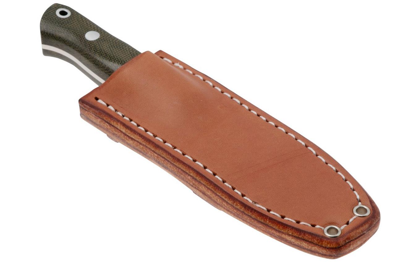 Bark River Bravo Necker II CPMS45VN Green Canvas Micarta, vaststaand mes