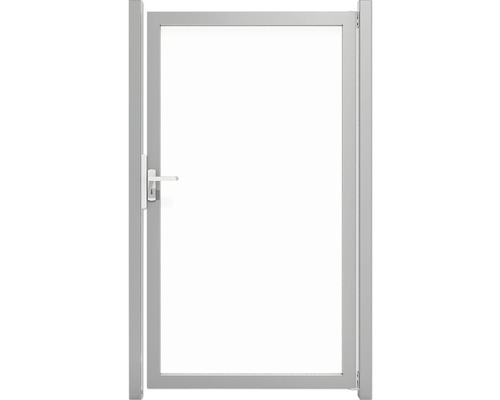 Enkele poort GroJa Belfort zonder palen, frame aluminium, 100 x 180 cm, helder glas