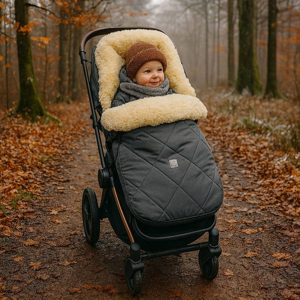 KaiserKaiser   COOSY Lammfell Kinderwagen Fusssack anthracite