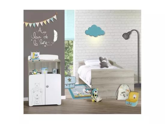 BABY PRICE TEDDY Lit Bebe Combine Evolutif 120x60 en 90x190