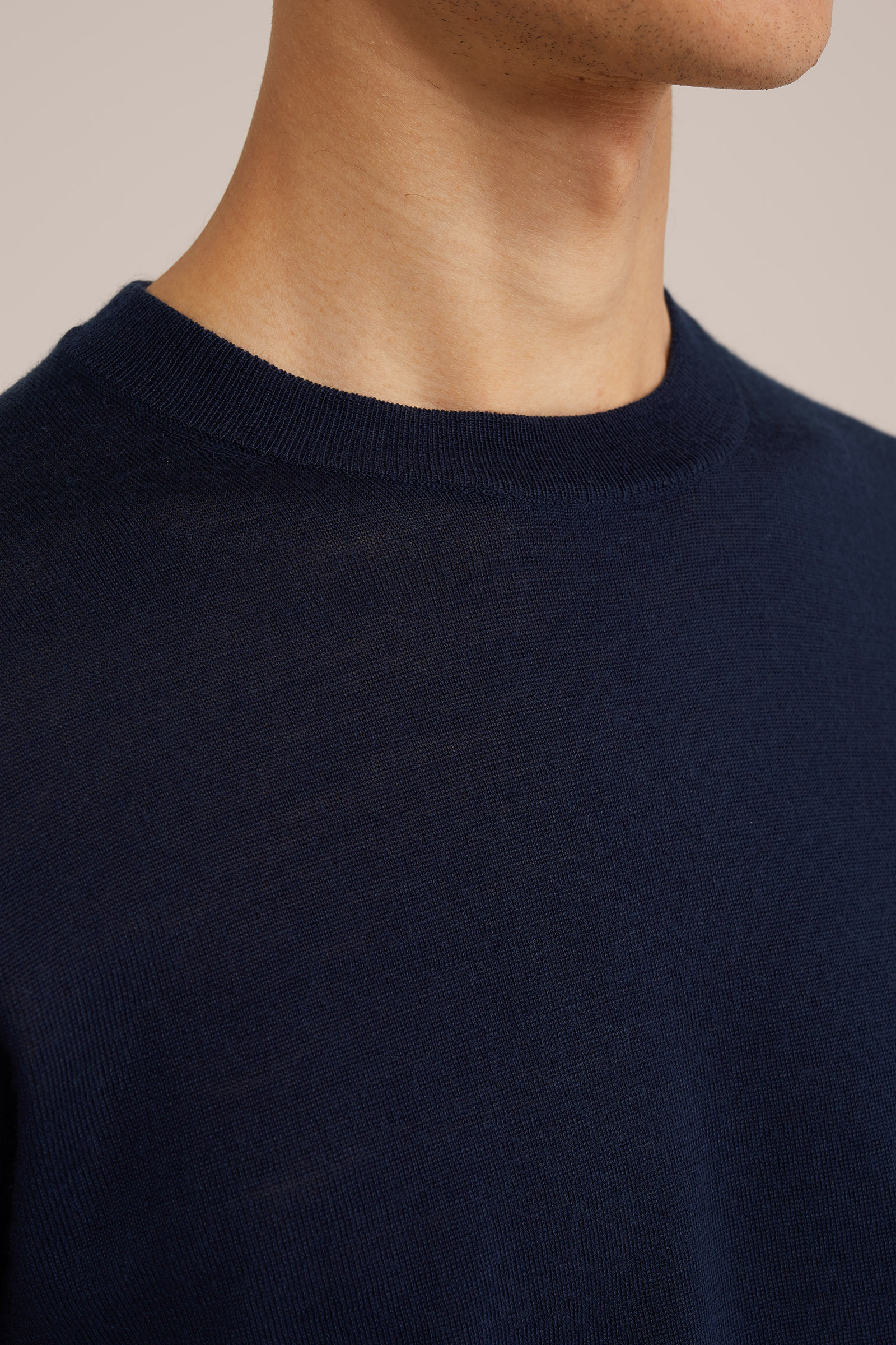 trui van merinowol Fundamentals Marineblauw