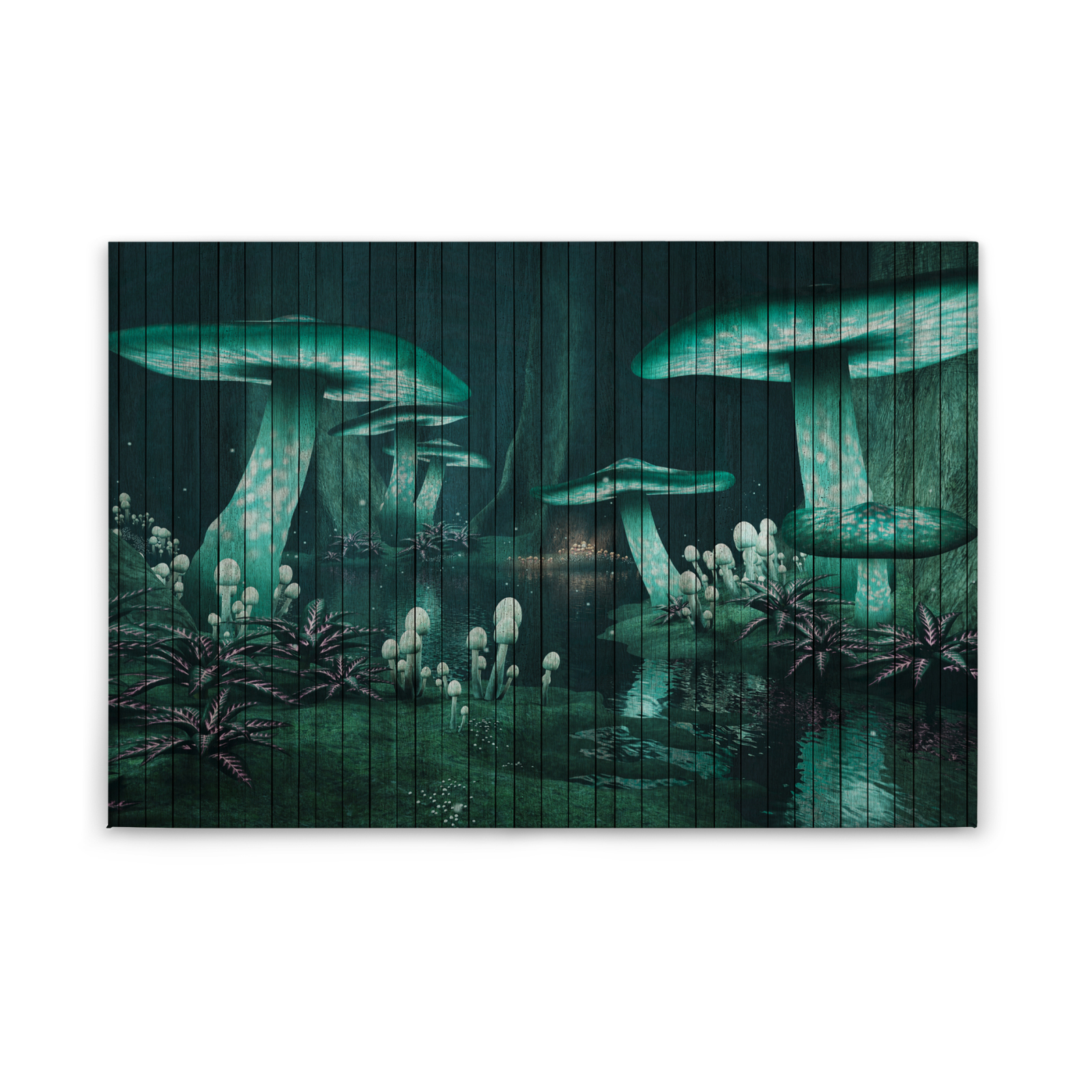 Leinwandbild- Grün - 90x60 cm Leinwand mit Fantasiewelt