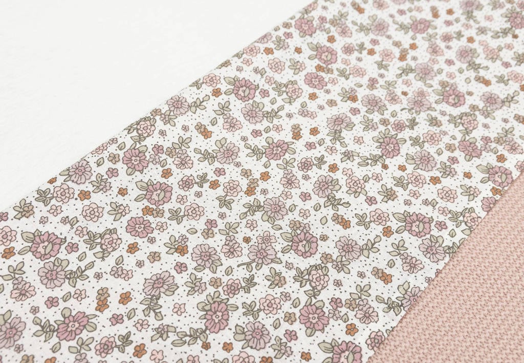baby ledikantlaken 120x150cm Retro Flowers oatmeal