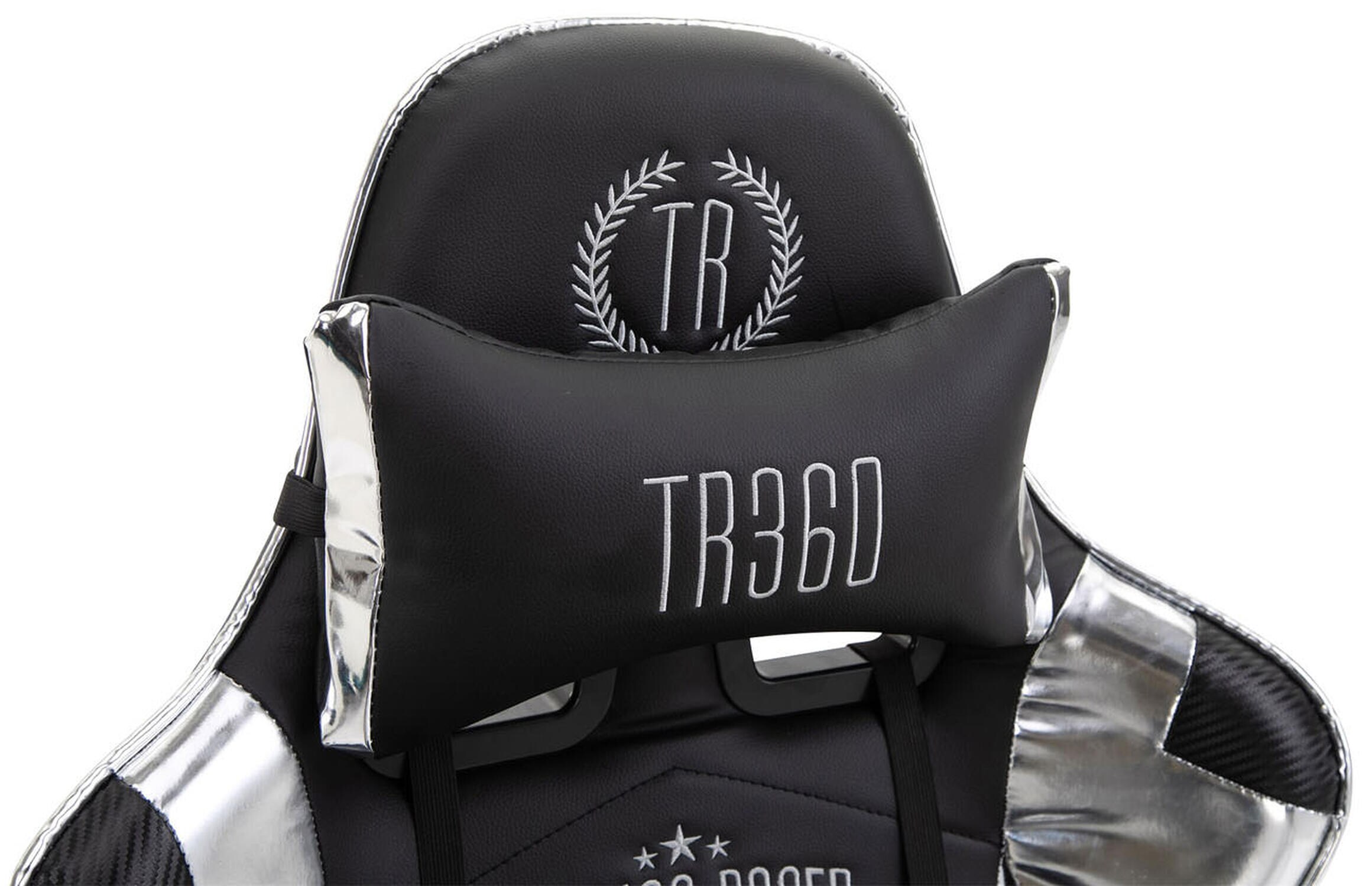 TPFLiving Racing Bürostuhl Turbine mit Fußablage glanz Schwarz/Weiß