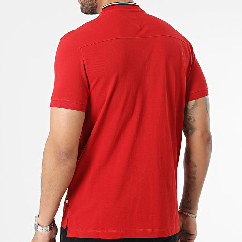Polo Manches Courtes Mao Collar With Rwb 2401 Rouge