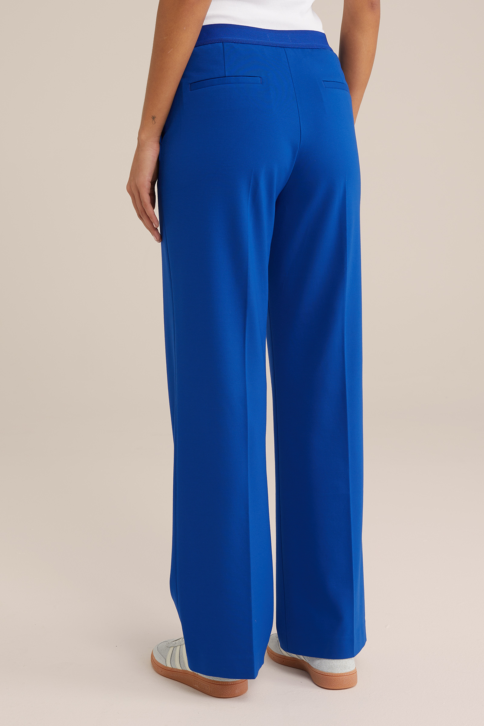 wide leg pantalon met stretch WE Fashion Felblauw