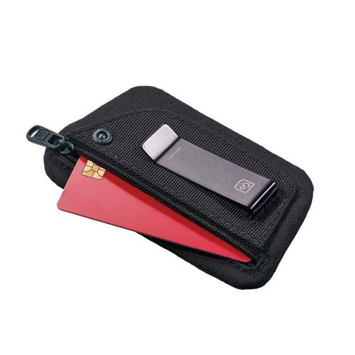 The Clip Pouch Reise Gürteltasche Versteckte Geldbörse Clip Bag RFID Schutz (682) - Schwarz